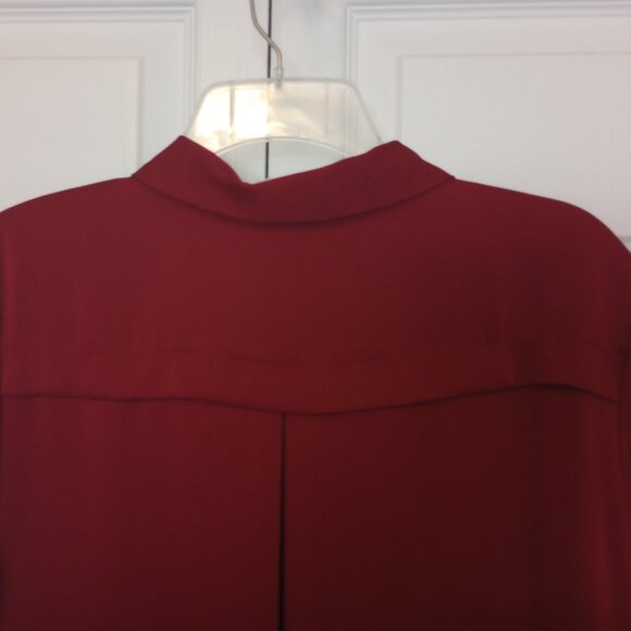 BCBG Rich Burgundy Silky Swing Tunic Shirt Dress sz M - Picture 5 of 14